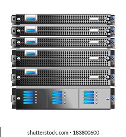 Rack, Of Five Servers Isolated