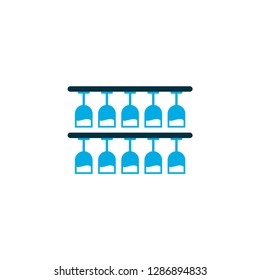 Rack with glasses icon colored symbol. Premium quality isolated glassware element in trendy style.