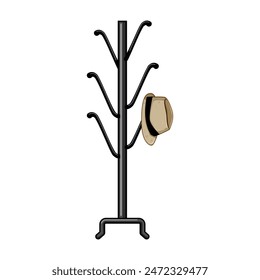 rack hat stand cartoon. woman silhouette, engineer worker, industry fashion rack hat stand sign. isolated symbol vector illustration