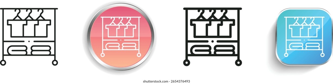 ícone de rack. Design fino, linear, regular e estilo botão isolado no fundo branco