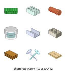 Rack icons set. Cartoon set of 9 rack vector icons for web isolated on white background