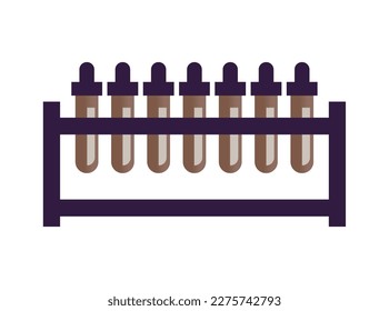 Bastidor con tubos médicos de laboratorio ilustración vectorial plana