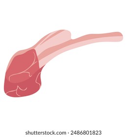 Rack of lamb, meat on the bone, ingredient for cooking vector illustration