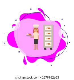 Rack, pan, bakery color liquid bacdge icon. Simple color vector of bakery icons for ui and ux, website or mobile application