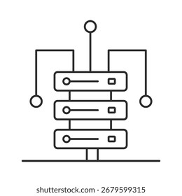 Rack Servers line icon, outline vector sign, linear style pictogram isolated on white. Symbol, logo illustration. Editable stroke. Pixel perfect.