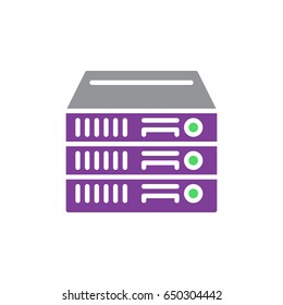 Rack Servers vector icon, colorful sign