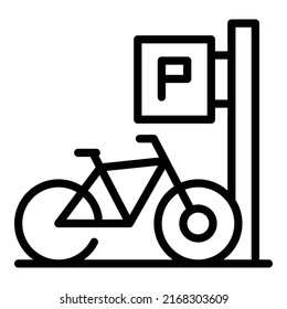 Rack station bike icon outline vector. Park city. Transport traffic