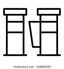 Rack station icon outline vector. Bicycle bike. Parking bike