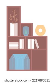 Rack for stuff semi flat color vector object. Domestic furniture. Editable element. Full sized item on white. furnishing simple cartoon style illustrations for web graphic design and animation
