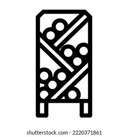 Rack-Weinlinie Symbol Vektor. Weinschild am Rack. isoliertes Kontursymbol