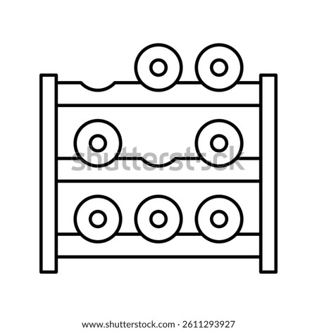rack wine line icon vector. rack wine sign. isolated contour symbol black illustration