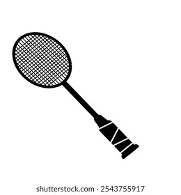 racket badminton, black strings and handle