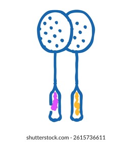 racket badminton doodle icon sketch vector. racket badminton sign. isolated symbol illustration