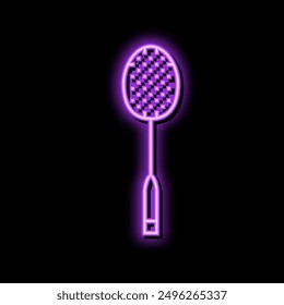 racket badminton neon light sign vector. racket badminton sign. isolated symbol illustration