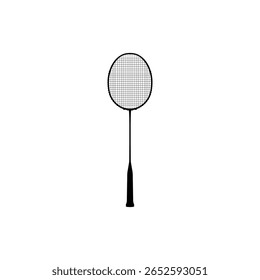 Racket Badminton Silhouette, can use for Logo, Apps, Pictogram, Sport News Illustration, or Graphic Design Element. Vector Illustration 
