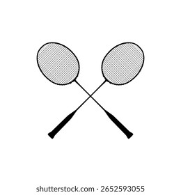 Racket Badminton Silhouette, can use for Logo, Apps, Pictogram, Sport News Illustration, or Graphic Design Element. Vector Illustration 