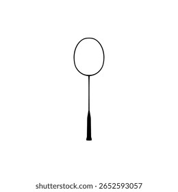 Racket Badminton Silhouette, can use for Logo, Apps, Pictogram, Sport News Illustration, or Graphic Design Element. Vector Illustration 