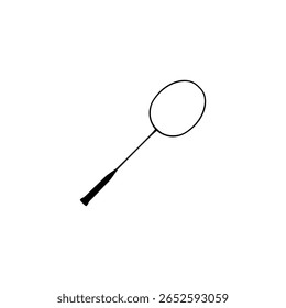 Racket Badminton Silhouette, can use for Logo, Apps, Pictogram, Sport News Illustration, or Graphic Design Element. Vector Illustration 