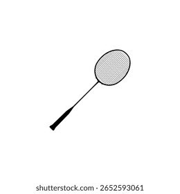 Racket Badminton Silhouette, can use for Logo, Apps, Pictogram, Sport News Illustration, or Graphic Design Element. Vector Illustration 