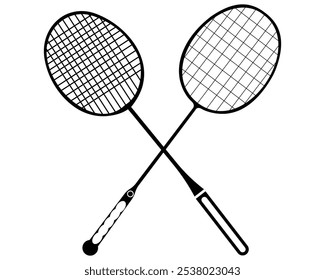 Racket, badminton and tennis bat vector icon illustration.