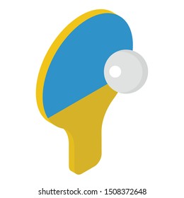 
Racket with ball denoting tennis isometric icon 
