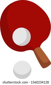 Racket with ball, illustration, vector on white background.