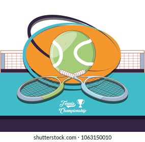 racket and ball to play tennis sport