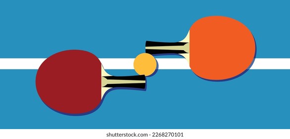 raqueta y pelota para jugar al ping pong