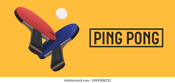 racket and ball for playing ping pong