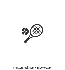 Racket and ball, tennis icon logo vector