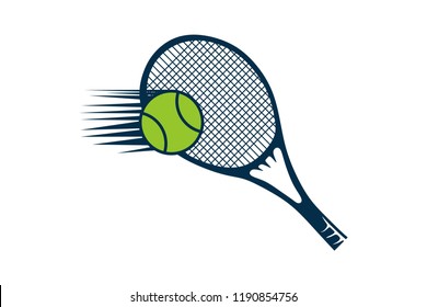 Racket and ball, Tennis Logo Designs Inspiration Isolated on White Background