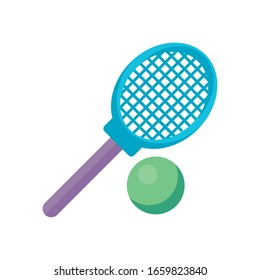 racket and ball tennis sport flat style vector illustration design