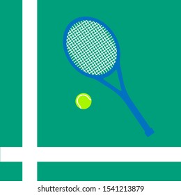Racket and ball, Tennis, vector art illustration