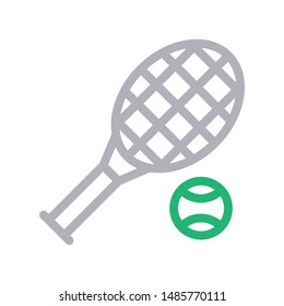 racket colour line vector icon