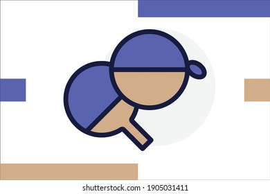 Racket cover icon line filled color concept related Table Tennis and Sport elements. Ping pong game Related.