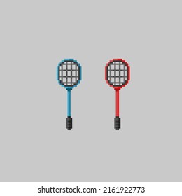 racket with different color in pixel art style