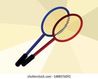 racket, the equipment for playing badminton with your friend