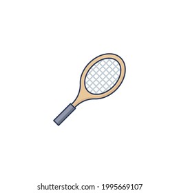 racket Flat Icon Isolated On White Background 
