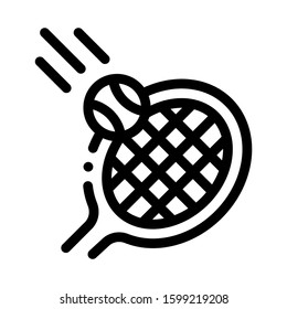 Racket Hits Ball Icon Vector. Outline Racket Hits Ball Sign. Isolated Contour Symbol Illustration