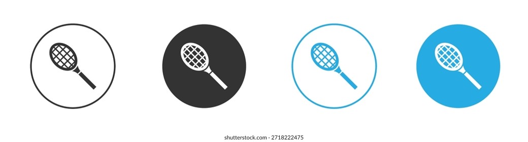 Icono de la raqueta para el App y el Diseño web. Ilustración de elemento simple.