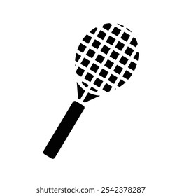 Racket icon Black and white outline vector