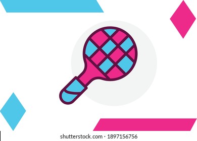 Racket icon filled line color .Game genres and attributes elements. Sport game