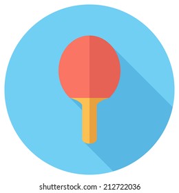 Racket icon. Flat design style modern vector illustration. Isolated on stylish color background. Flat long shadow icon. Elements in flat design.