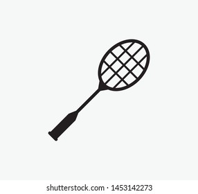 Racket icon flat style, sport illustration
