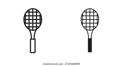 Ícone de raquete em design de linha. Vetor de ícone simples