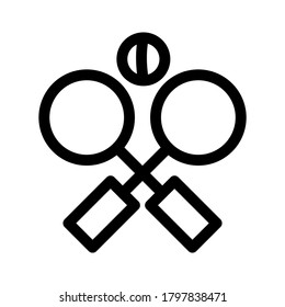 icono de raqueta o logotipo símbolo de signo aislado ilustración vectorial - iconos vectoriales de estilo negro de alta calidad
