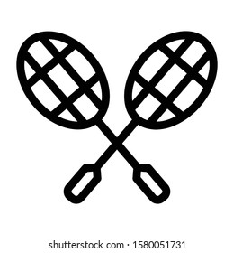 racket icon outline vector design
