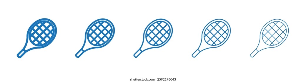 Racket icon Symbol collection thin outline set