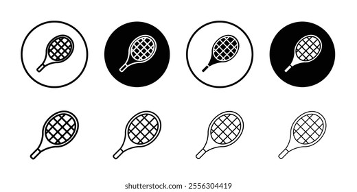 Racket icon Thin line vector illustration set