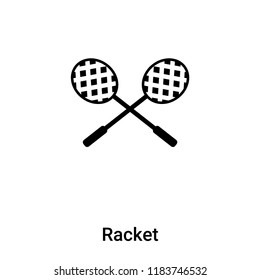 Racket icon vector isolated on white background, logo concept of Racket sign on transparent background, filled black symbol